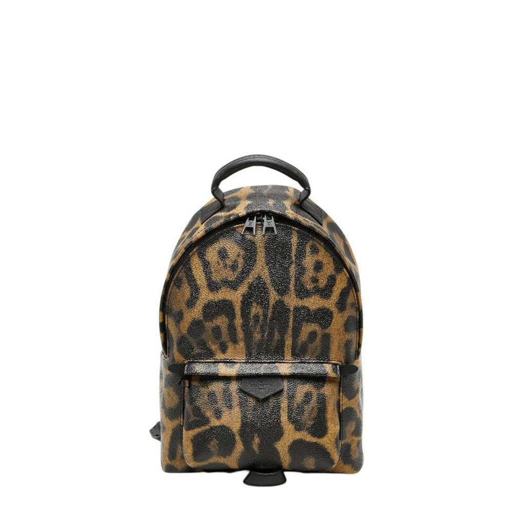 Louis Vuitton Leopard Palm Springs Backpack Brown Black Leather